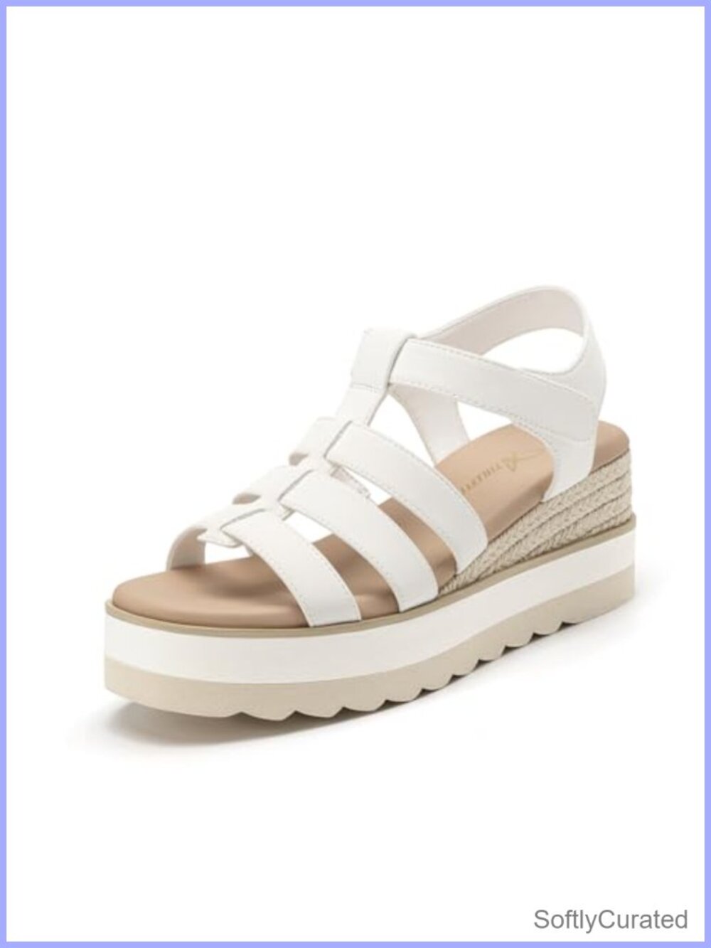 Women's Espadrille Low Wedge Platform Sandals Strappy Open Toe Hook & Loop